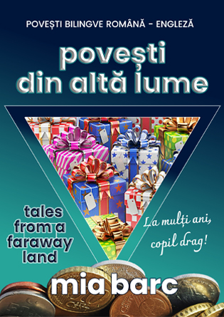 Supracoperta carte educatie financiara si antreprenoriala pentru copii - cadou, Povești bilingve romana engleza