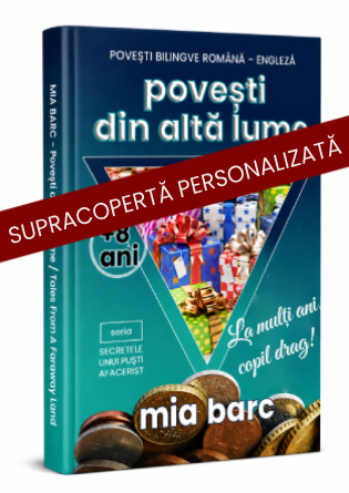 Supracoperta personalizata, cadou carte de educatie financiara si antreprenoriala pentru copii 8 - 14 ani